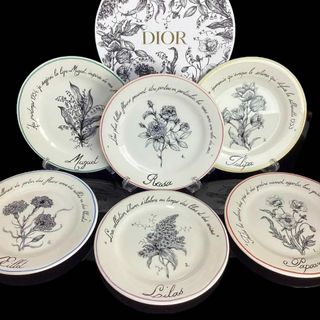 Christian Dior - 激レア★新品★ディオール 食器 プレート お皿 6枚セット 花柄 限定品 箱付き