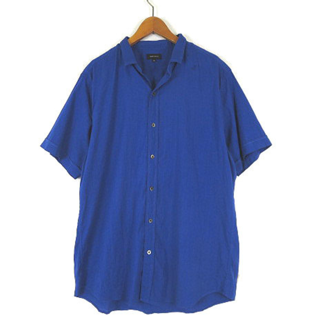 ジョセフオム シャツ スキッパー リネン コットン ロゴ 刺繍 半袖 XL 50 メンズのトップス(シャツ)の商品写真