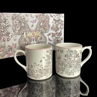 クリスチャンディオール(Christian Dior)のレア★新品★ディオール マグカップ ペア 2個セット 蝶 バタフライ 限定品(グラス/カップ)