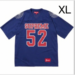 シュプリーム(Supreme)のsupreme spider web football jersey 紺 XL(Tシャツ/カットソー(半袖/袖なし))
