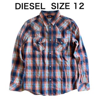 ディーゼル(DIESEL)のDIESEL ディーゼル 長袖シャツ チェック ウエスタンシャツ オレンジ 12(ブラウス)