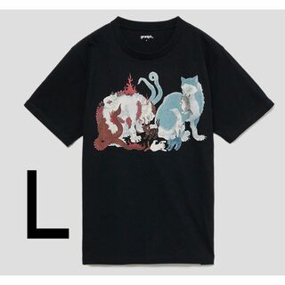 グラニフ(Design Tshirts Store graniph)のLサイズ　石黒亜矢子　Ｔシャツ　猫又親子図　グラニフ(Tシャツ/カットソー(半袖/袖なし))