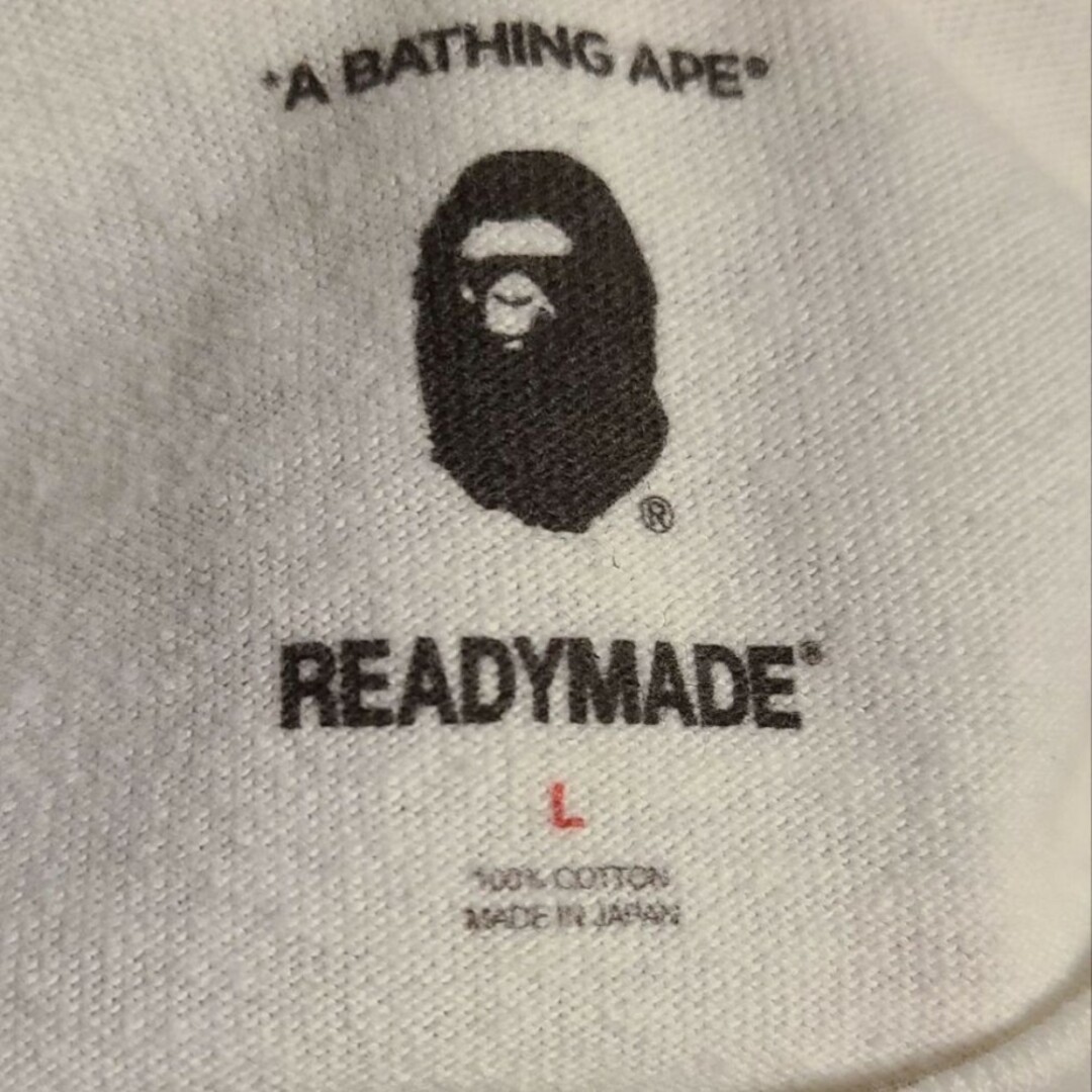 A BATHING APE(アベイシングエイプ)のA BATHING APE×READY MADE パッチロゴTシャツ sizeＬ メンズのトップス(Tシャツ/カットソー(半袖/袖なし))の商品写真