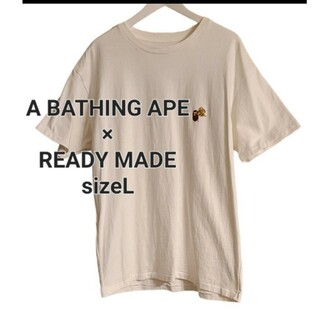 アベイシングエイプ(A BATHING APE)のA BATHING APE×READY MADE パッチロゴTシャツ sizeＬ(Tシャツ/カットソー(半袖/袖なし))