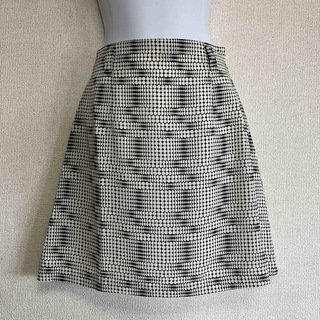 スカート　フレア　日本製　白黒ホログラム　63  裏地付　90年代デッドストック(その他)