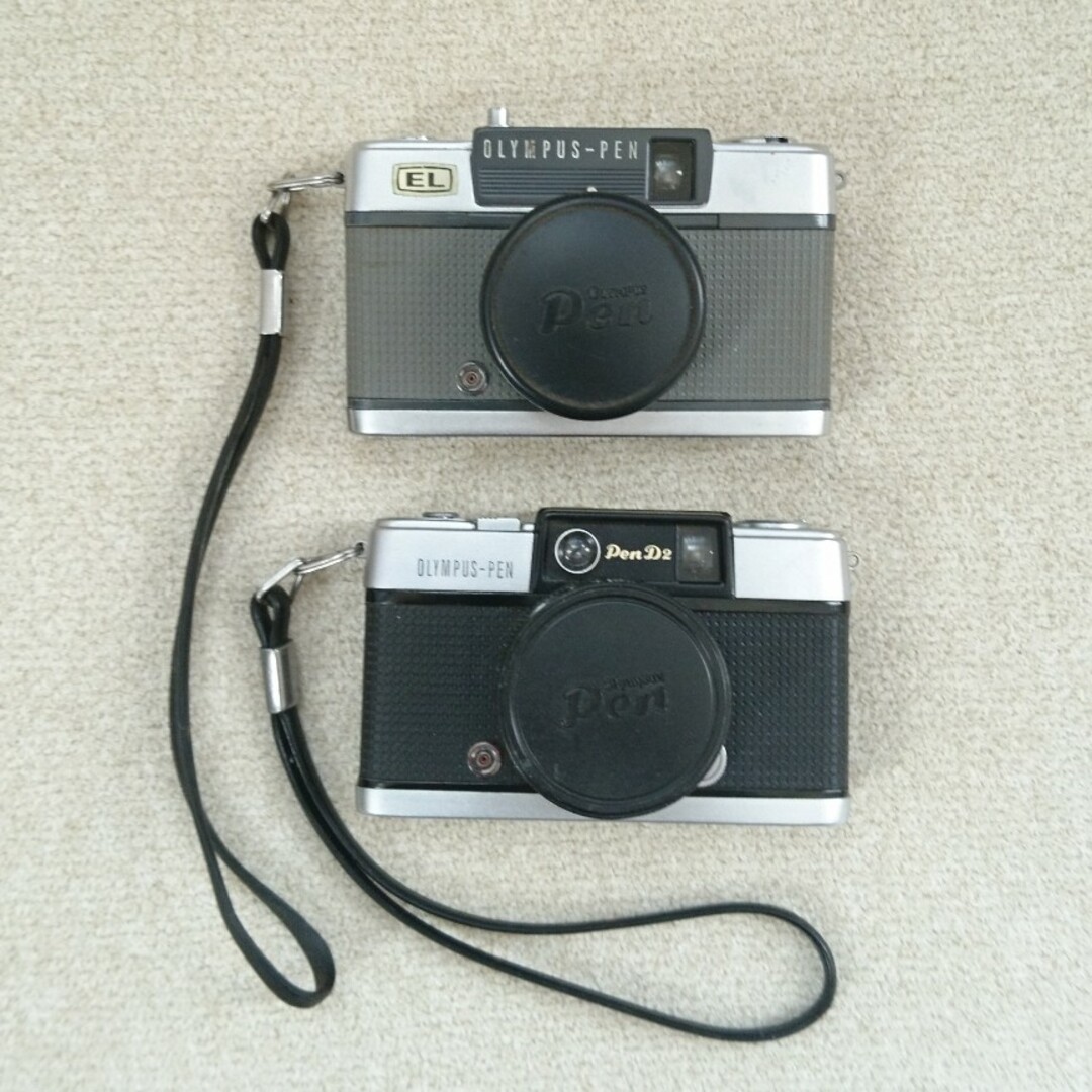 OLYMPUS(オリンパス)のOLYMPUS TRIP 35 キャップ・ケース付きとPEN-EE・Dのセット スマホ/家電/カメラのカメラ(フィルムカメラ)の商品写真