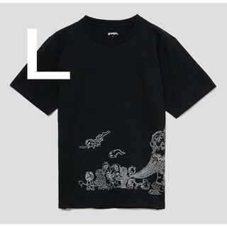 グラニフ(Design Tshirts Store graniph)のLサイズ　石黒亜矢子　Ｔシャツ　珍奇猫行進　グラニフ(Tシャツ/カットソー(半袖/袖なし))