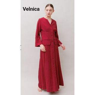 Velnica - 良品 定価4.1万 ヴェルニカ ロング コットン シャツワンピース 9分袖