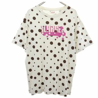 エクストララージ(XLARGE)のエクストララージ ドット プリント 半袖 Tシャツ L ホワイト XLARGE メンズ 古着 【240330】 メール便可(Tシャツ/カットソー(半袖/袖なし))