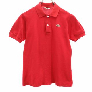 ラコステ(LACOSTE)のラコステ 半袖 ポロシャツ レッド LACOSTE 鹿の子 レディース 古着 【240330】(ポロシャツ)