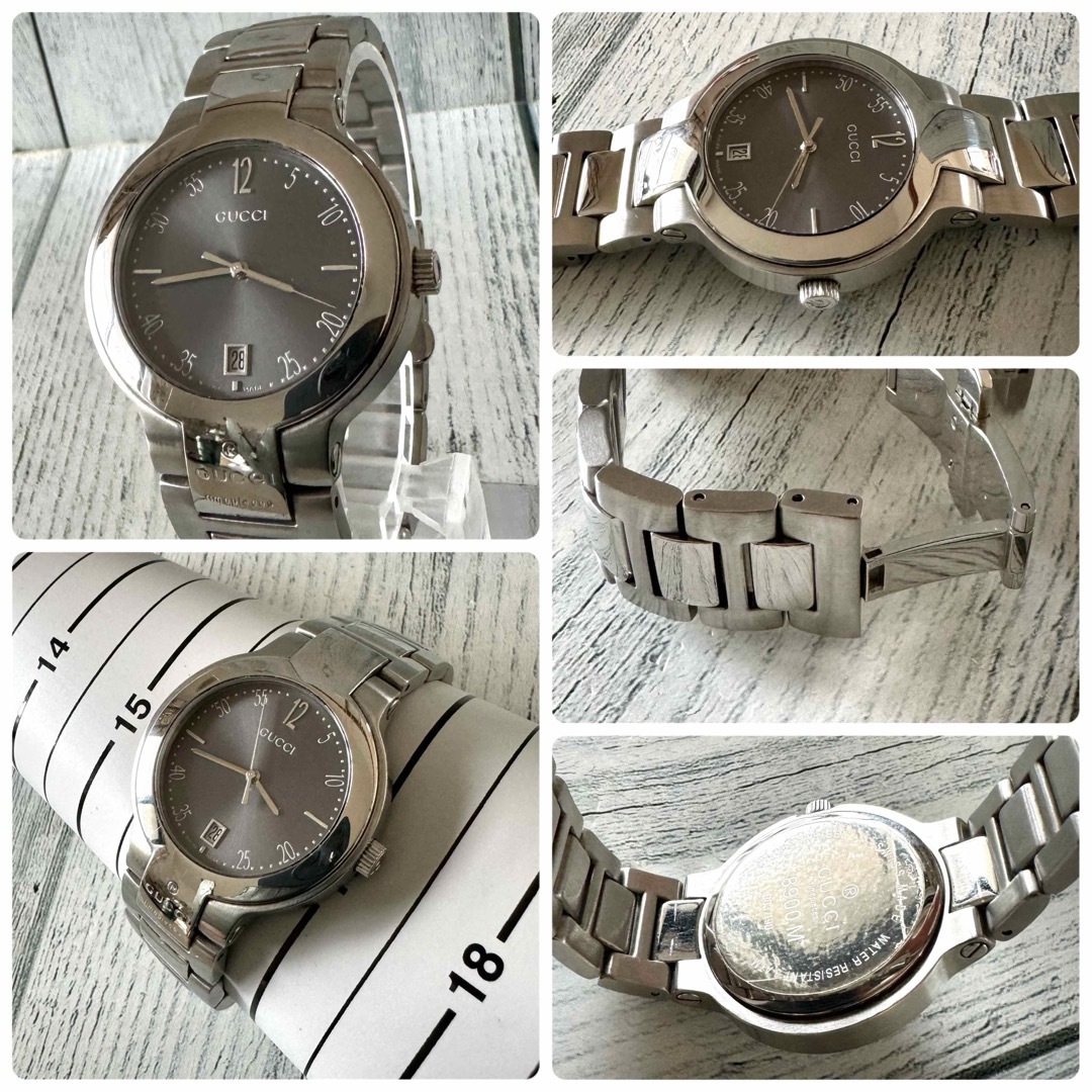 Gucci(グッチ)の【電池交換済】GUCCI グッチ 腕時計 8900M ブラック シルバー メンズ メンズの時計(腕時計(アナログ))の商品写真