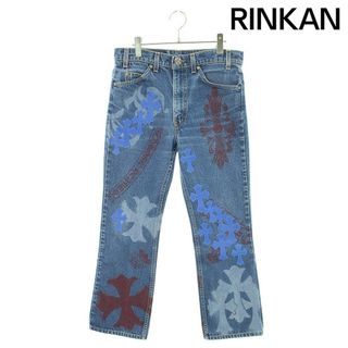 クロムハーツ(Chrome Hearts)のクロムハーツ ×リーバイス LEVI'S  STENCIL DENIM ステンシル ペイントデザインクロスパッチ付きデニムパンツ メンズ 31インチ(デニム/ジーンズ)