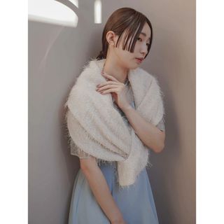 カエン(Kaene)のkaene ファーレースショール オフホワイト/新品未使用(ボレロ)