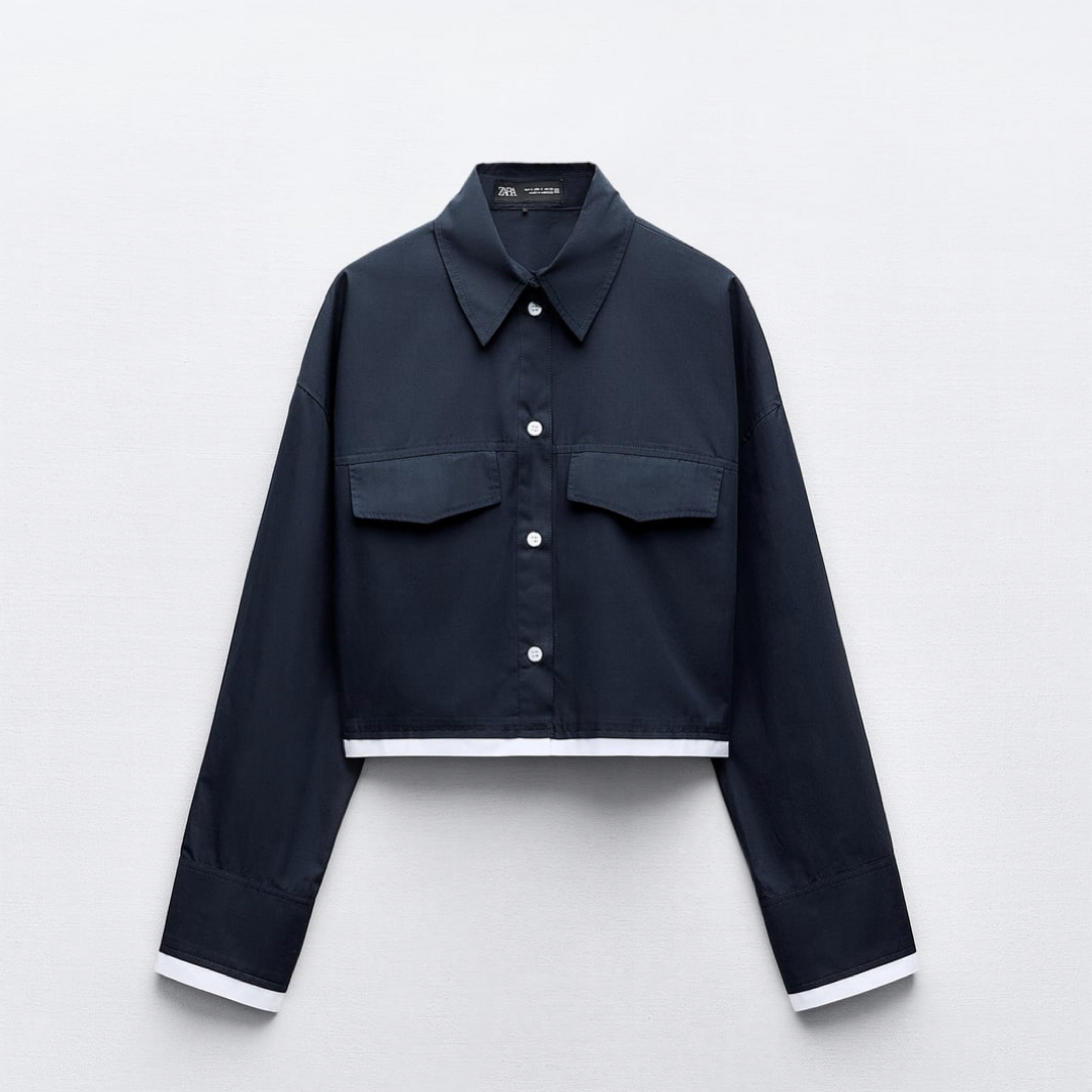 ZARA - 未使用*ZARA クロップドシャツの通販 by さき's shop|ザラ ZARA - 未使用*ZARA クロップドシャツの通販 by さき's shop|ザラ
