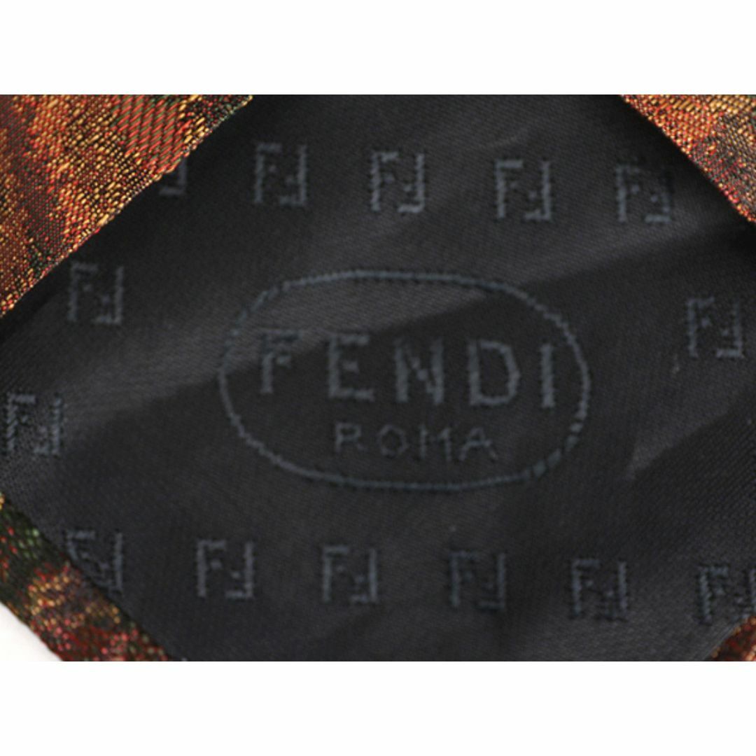 イタリア製 高級 100% シルク ハンドメイド フェンディ ネクタイ / FENDI 総柄 ブランド メンズ ビジネス カジュアル マルチカラー 手縫い メンズのファッション小物(ネクタイ)の商品写真