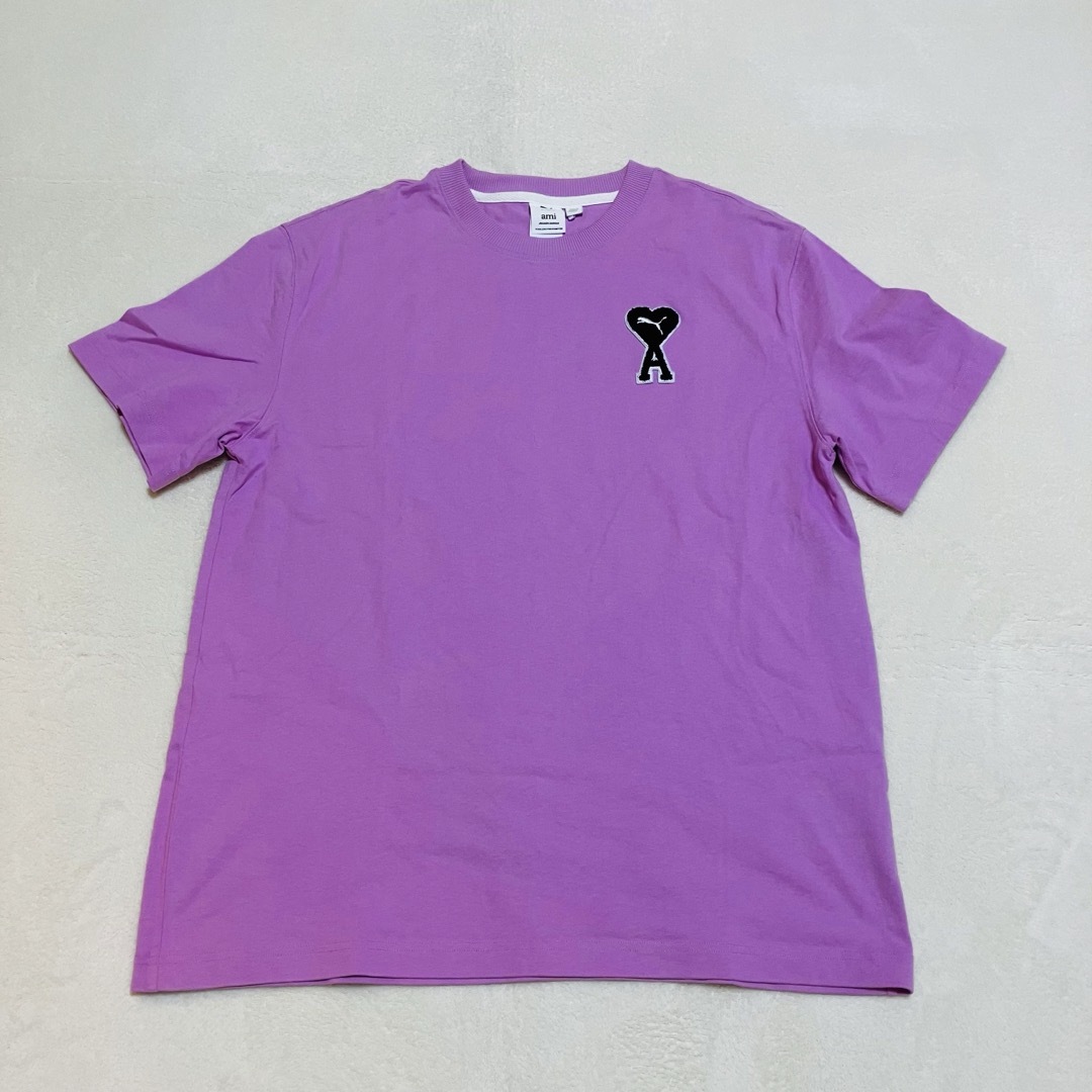 ami(アミ)の【美品】AMI Paris アミパリス プーマコラボTシャツ L ピンク メンズのトップス(Tシャツ/カットソー(半袖/袖なし))の商品写真