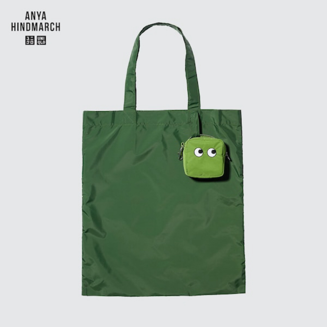 UNIQLO(ユニクロ)のユニクロ アニヤハインドマーチ エコバッグ 緑 パッカブルバッグ レディースのバッグ(エコバッグ)の商品写真