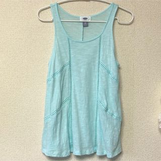 オールドネイビー(Old Navy)のオールドネイビー　ハシゴレース　タンクトップ　XXS 水色美品　キッズ150cm(Tシャツ/カットソー)