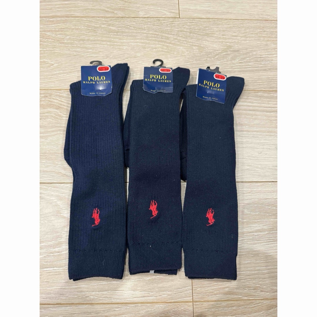 POLO RALPH LAUREN(ポロラルフローレン)のラルフローレン ハイソックス スクール ソックス 紺ハイソックス 22〜24cm キッズ/ベビー/マタニティのこども用ファッション小物(靴下/タイツ)の商品写真