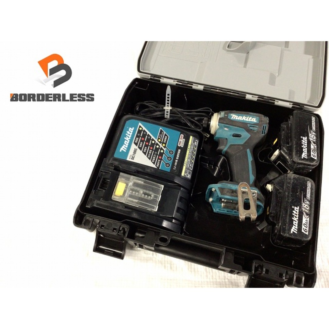 Makita(マキタ)の☆中古品☆makita マキタ 18V 充電式インパクトドライバー TD172DRGX 青/ブルー バッテリー2個(18V 6.0Ah) 充電器 ケース付 87798 自動車/バイクのバイク(工具)の商品写真