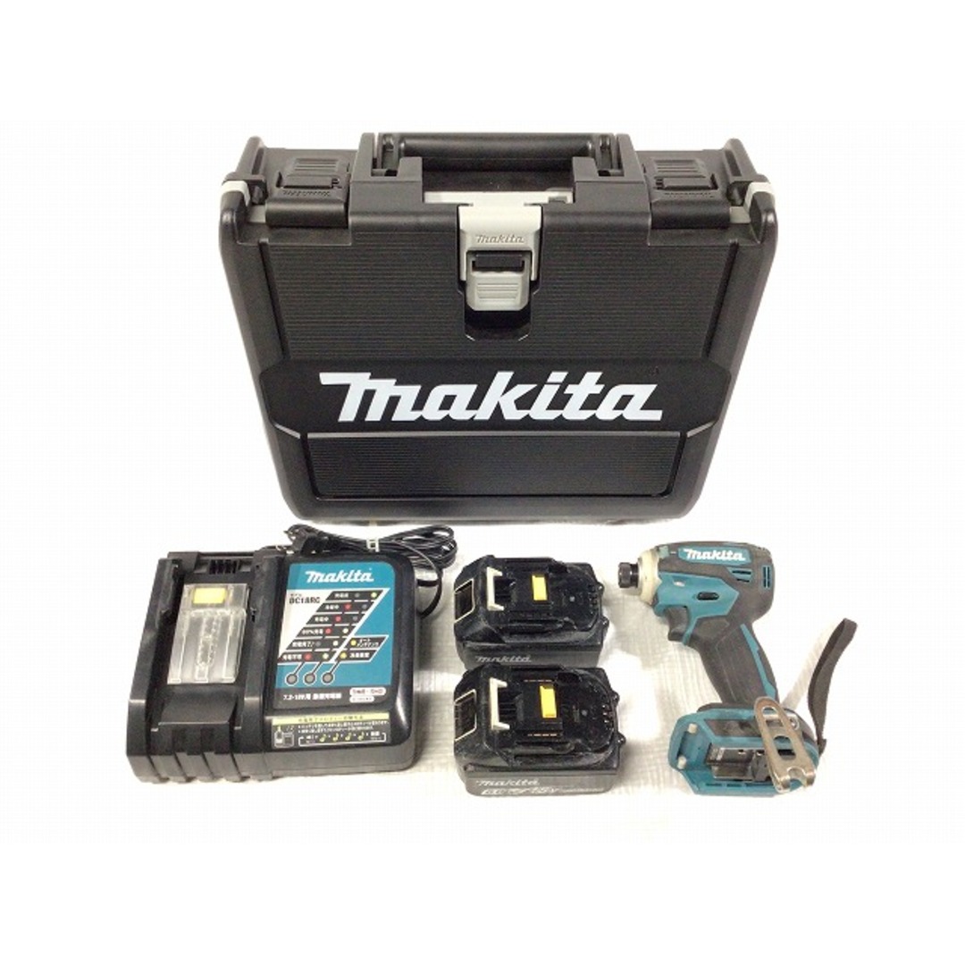 Makita(マキタ)の☆中古品☆makita マキタ 18V 充電式インパクトドライバー TD172DRGX 青/ブルー バッテリー2個(18V 6.0Ah) 充電器 ケース付 87798 自動車/バイクのバイク(工具)の商品写真