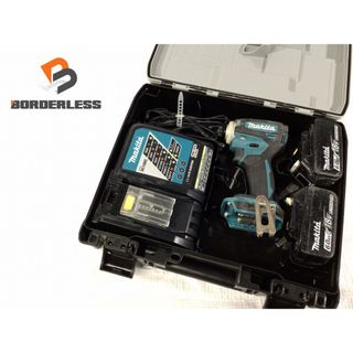 マキタ(Makita)の☆中古品☆makita マキタ 18V 充電式インパクトドライバー TD172DRGX 青/ブルー バッテリー2個(18V 6.0Ah) 充電器 ケース付 87798(工具)