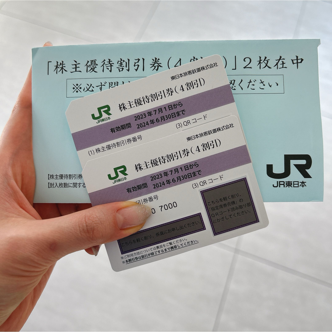 JR(ジェイアール)のJR 東日本　優待券　2枚 チケットの乗車券/交通券(鉄道乗車券)の商品写真