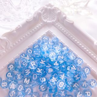 ネイルパーツ クリアアルファベット ブルー ランダム 20pcs(デコパーツ)