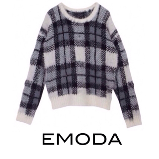 エモダ(EMODA)のEMODA チェックFUR knit(ニット/セーター)