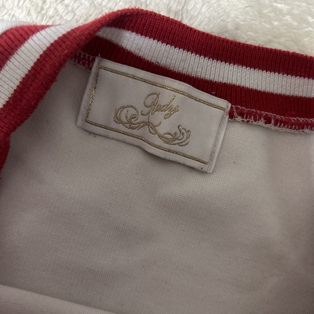 Rady(レディー)のRady ホテルシリーズTシャツ(難あり)赤白 レディースのトップス(Tシャツ(半袖/袖なし))の商品写真