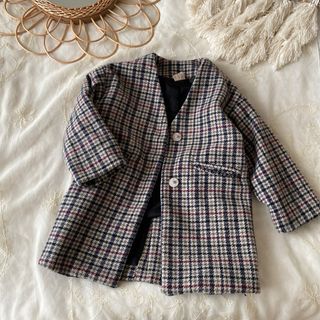 プティマイン(petit main)の新品未使用プティマインbabyベビーpetit mainチェックコート(コート)