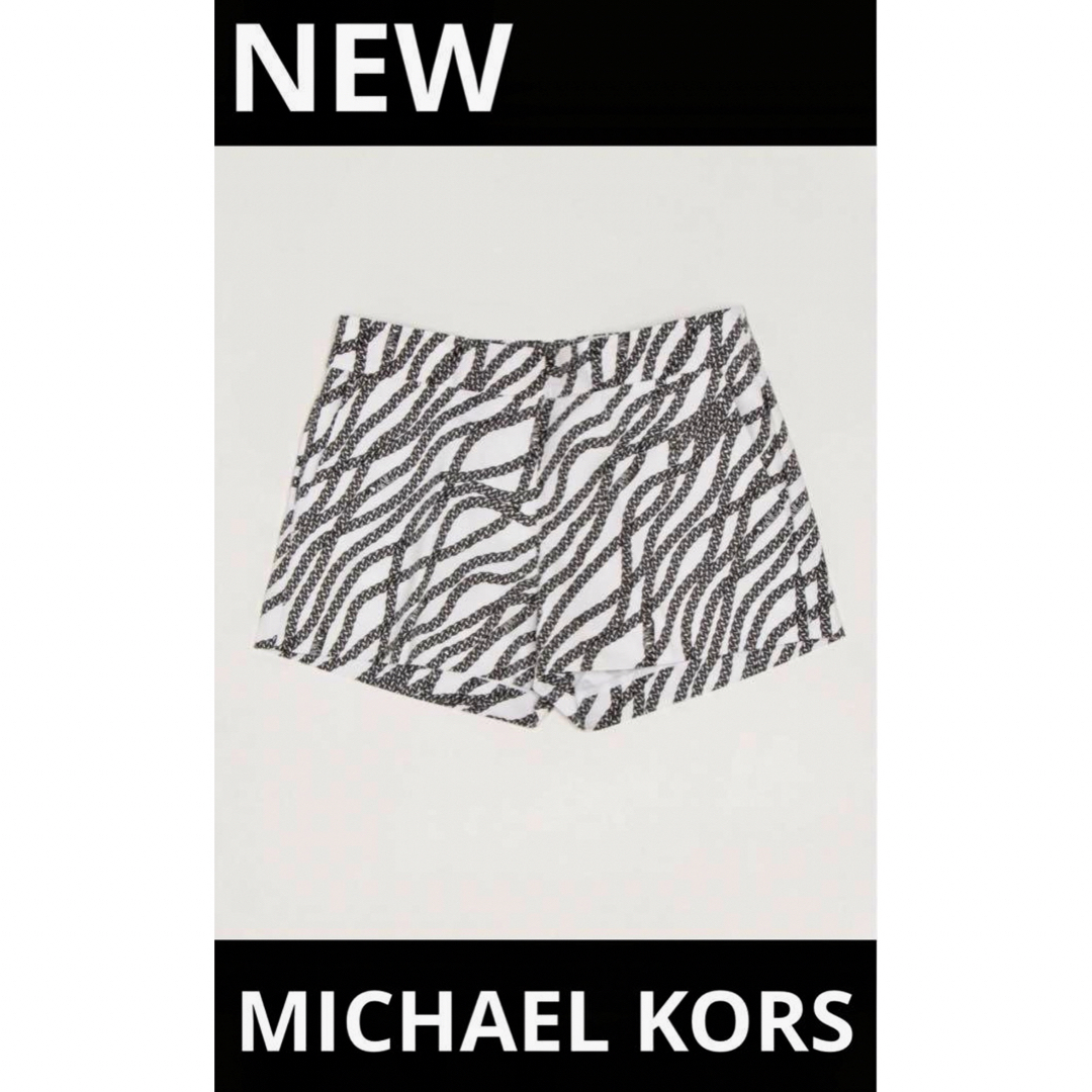 Michael Kors(マイケルコース)の1958 新品　MICHAELKORS チェーン柄　コットン　ショートパンツ　S レディースのパンツ(ショートパンツ)の商品写真