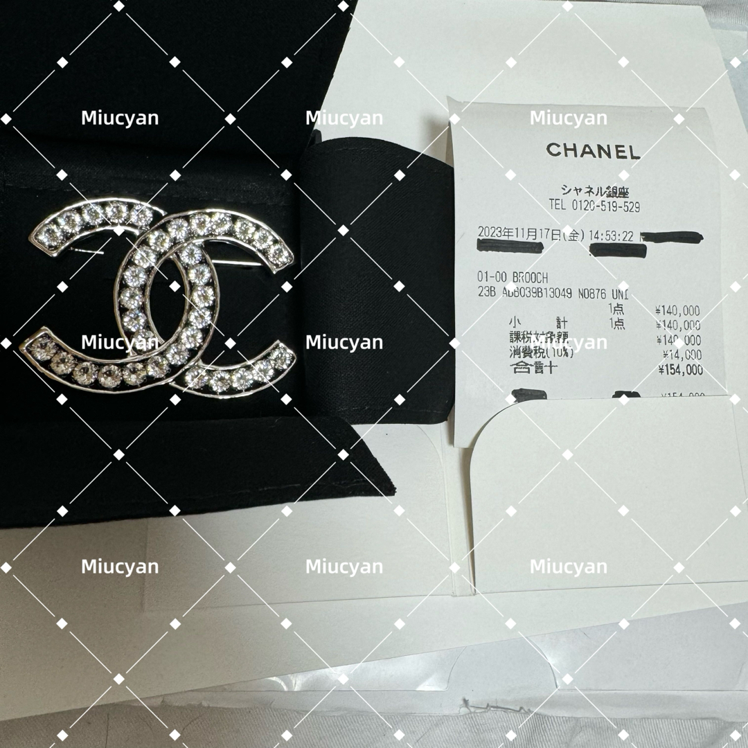 CHANEL(シャネル)のCHANEL シャネル クリスタル×シルバー ブローチ レシート レディースのアクセサリー(ブローチ/コサージュ)の商品写真