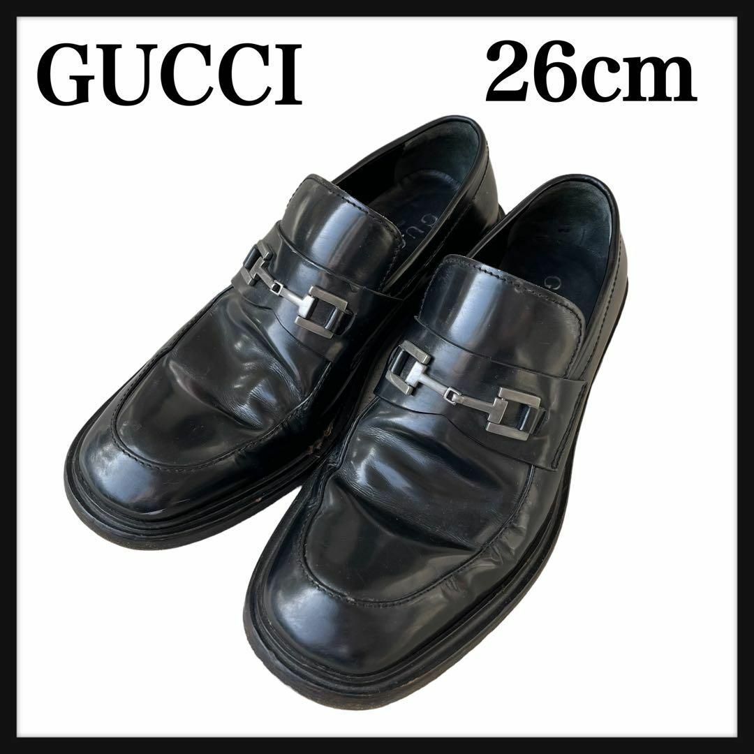 Gucci(グッチ)の人気 GUCCI グッチ ホースビット ローファー ブラックレザー 26cm メンズの靴/シューズ(ドレス/ビジネス)の商品写真