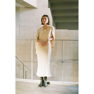 Knuth Marf 2way unique mermaid ops/cream(ロングワンピース/マキシワンピース)