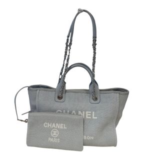 シャネル(CHANEL)の　シャネル CHANEL ドーヴィル スモールショッピングバック AS3257 ブルー シルバー金具 キャンバス レディース ショルダーバッグ(ショルダーバッグ)