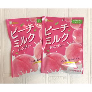 ライオンジムキ(LION)のライオン菓子 ピーチミルクキャンディ 59ｇ × 2袋 まとめ売り お菓子 飴(菓子/デザート)