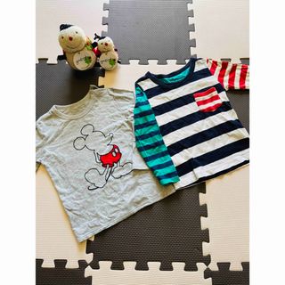 ユニクロ(UNIQLO)のユニクロ他　長袖Tシャツ２枚セット！100 ディズニー　ミッキー(Tシャツ/カットソー)