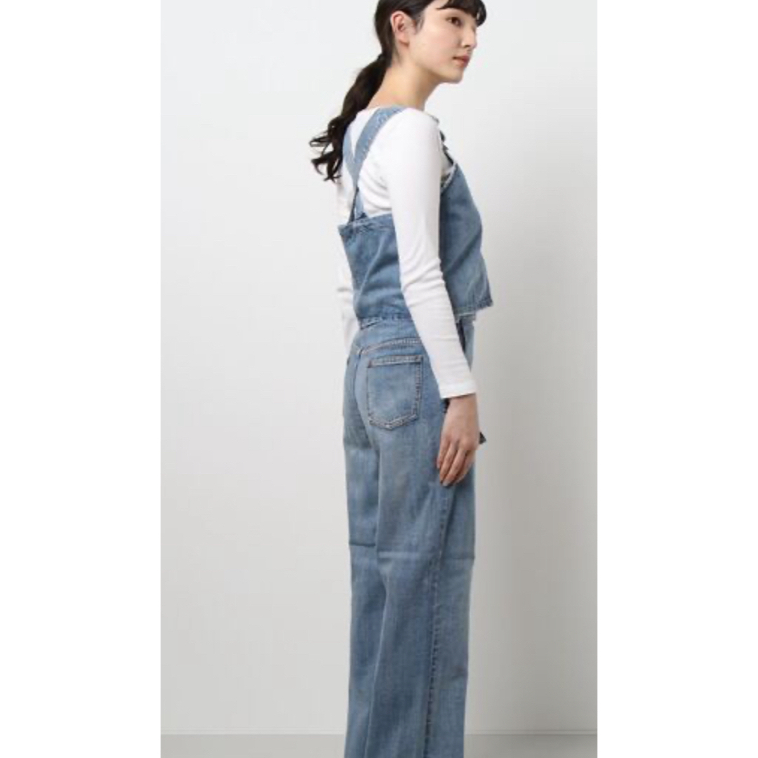 Ameri VINTAGE(アメリヴィンテージ)のSET UP DENIM OVERALL アメリ　デニムオーバーオール レディースのパンツ(サロペット/オーバーオール)の商品写真