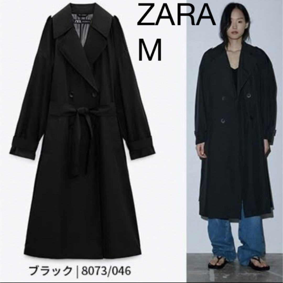 ZARA(ザラ)のベルトテクニカルトレンチコート レディースのジャケット/アウター(トレンチコート)の商品写真