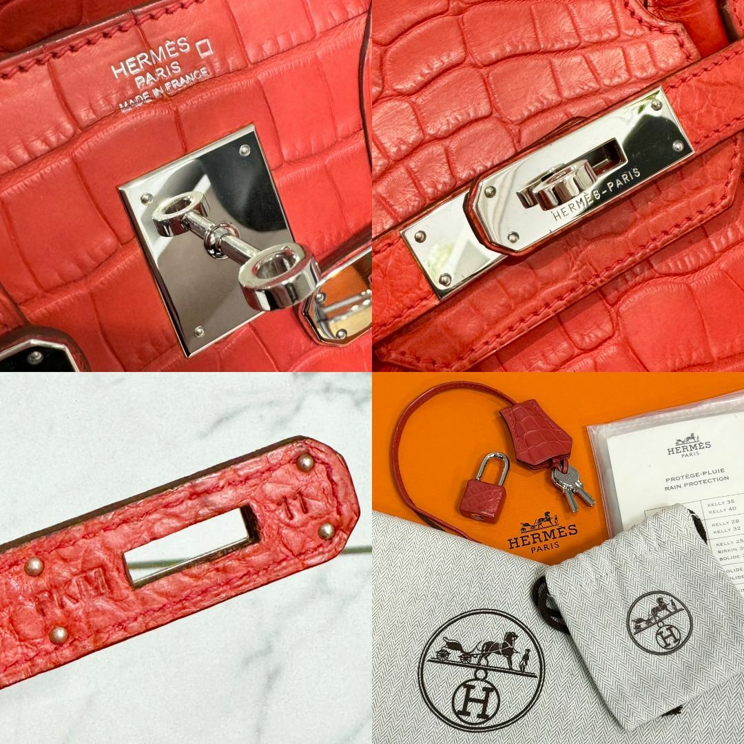 Hermes(エルメス)の美品 HERMES エルメス バーキン30 アリゲーターマット レディースのバッグ(ハンドバッグ)の商品写真