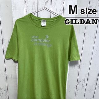 ギルタン(GILDAN)のUSA古着　GILDAN　Tシャツ　M　ライトグリーン　抹茶　黄緑　プリント(Tシャツ/カットソー(半袖/袖なし))