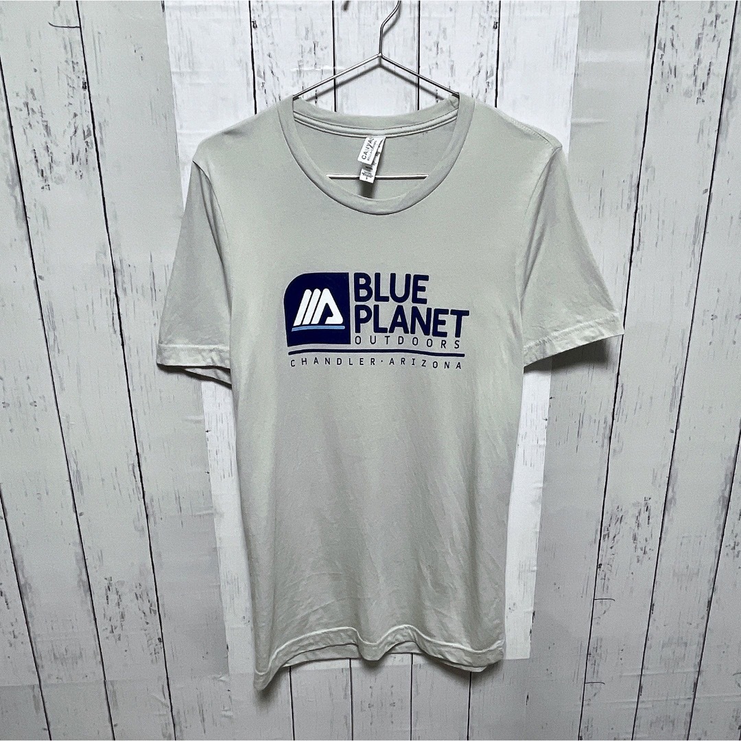 USA古着　Tシャツ　S　グレー　プリント　ロゴ　ドライ　BLUE PLANET メンズのトップス(Tシャツ/カットソー(半袖/袖なし))の商品写真