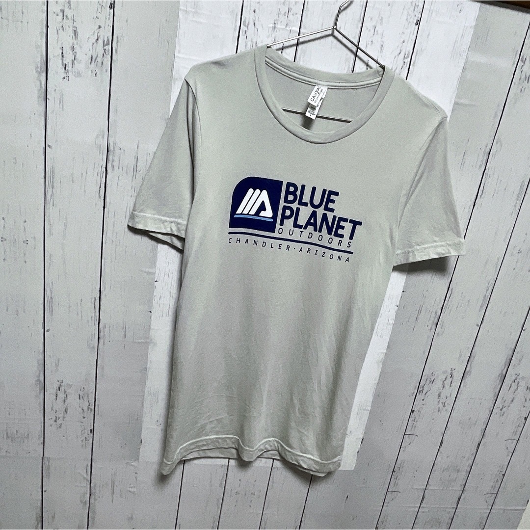 USA古着　Tシャツ　S　グレー　プリント　ロゴ　ドライ　BLUE PLANET メンズのトップス(Tシャツ/カットソー(半袖/袖なし))の商品写真