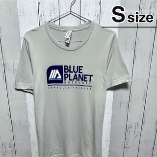 USA古着　Tシャツ　S　グレー　プリント　ロゴ　ドライ　BLUE PLANET(Tシャツ/カットソー(半袖/袖なし))