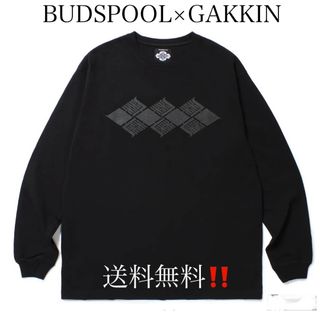 舐達麻　BUDSPOOL×GAKKIN 家紋 L/S TEE ブラック Lサイズ