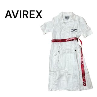 AVIREX - AVIREX アヴィレックス シャツワンピース リネンレッドベルトワンピース