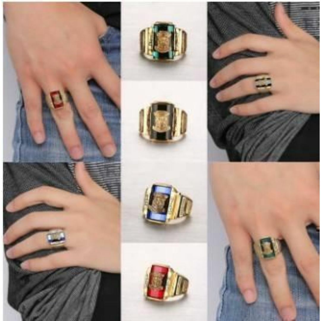 【S】リング メンズ アクセサリー おしゃれ レトロ ブルー 指輪 18号 メンズのアクセサリー(リング(指輪))の商品写真