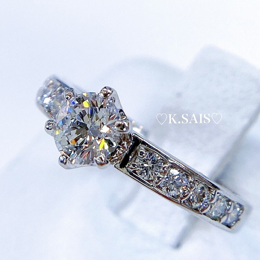 Pt900 ダイヤモンド リング EXELCO DIAMOND CGLソ K18 レディースのアクセサリー(リング(指輪))の商品写真