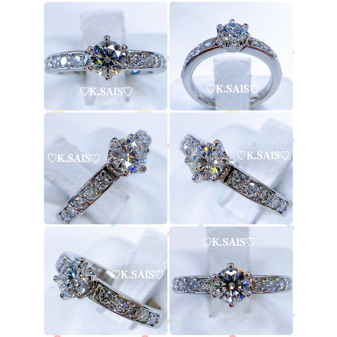 Pt900 ダイヤモンド リング EXELCO DIAMOND CGLソ K18 レディースのアクセサリー(リング(指輪))の商品写真